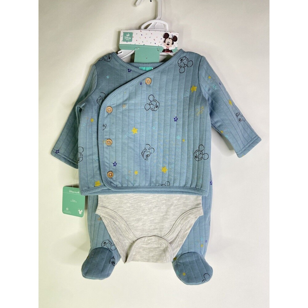 Disney Baby Boys 3-6 Months Mickey Mouse 4 Piece Set Outfit Bodysuit Pants Hat